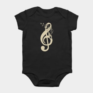 Treble Clef -  Music Double Bass - Vintage Baby Bodysuit